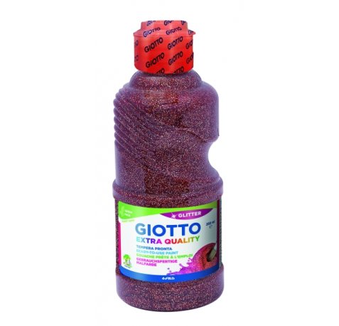 Giotto Extra Quality Glitter Tempera - 250ml - Lispa para el Uso - Botella Bio Pet - Color Bronce