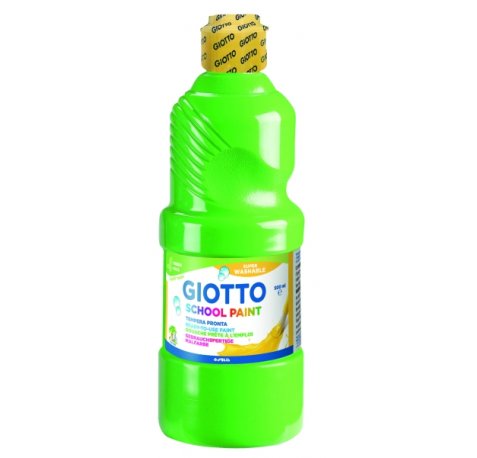 Giotto School Paint Tempera - 500ml - Lista para el Uso - Super Lavable - Botella Bio Pet - Color Verde Cinabrio