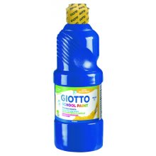 Giotto School Paint Tempera - 500ml - Lista para el Uso - Super Lavable - Botella Bio Pet - Color Azul