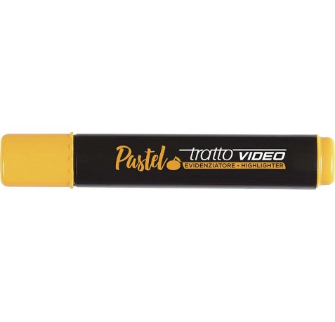 Tratto Video Pastel Marcador Fluorescente - Punta Biselada - Tinta al Agua - Secado Rapido - Color Naranja Mandarina (12 uds)