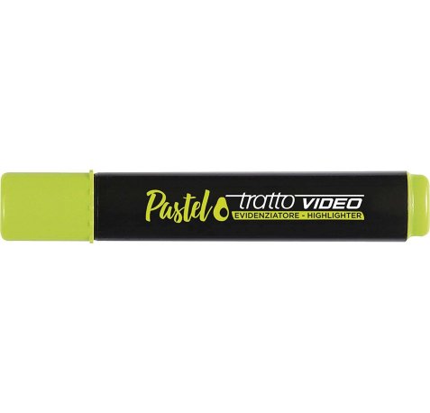 Tratto Video Pastel Marcador Fluorescente - Punta Biselada - Tinta al Agua - Secado Rapido - Color Verde Aguacate (12 uds)