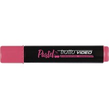 Tratto Video Pastel Marcador Fluorescente - Punta Biselada - Tinta al Agua - Secado Rapido - Color Rojo Cereza (12 uds)