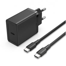 Vention Cargador de Pared USB-C 25W - Cable USB-C 1m - PD3.0 - Color Negro Vention Cargador de Pared USB-C 25W - Cable USB-C 1m - PD3.0 - Color Negro