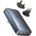 Vention Cargador de Pared - Ultra Slim - 65W - GaN - Enchufes EU y UK Intercambiables - 2xUSB-C - USB-A - Carga Rapida - Color Gris