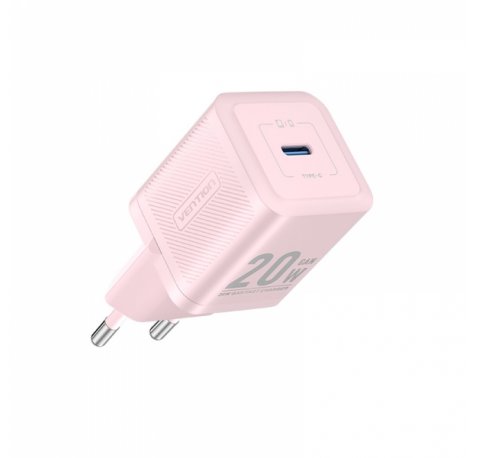 Vention Cargador de Pared GaN USB-C 20W - Carga rapida EU - Color Rosa