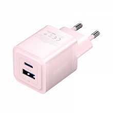 Vention Cargador de Pared GaN 2 Puertos USB (C+A) (30W/30W) - Carga rapida EU - Color Rosa