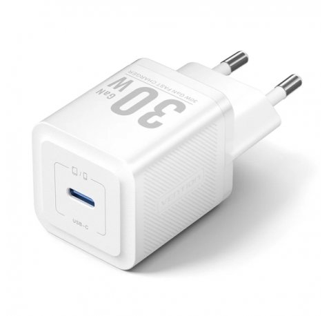 Vention Cargador de Pared - 30W - GaN - USB-C - Carga Rapida - Tecnologia PPS - Color Blanco