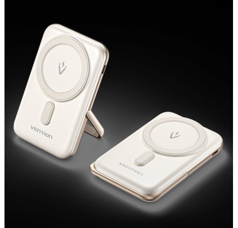 Vention Powerbank Inalambrico Magnetico 10000mAh - USB Tipo-C - Carga Rapida 20W - Entrada Wireless 15W - Material PC+ABS - Color Blanco