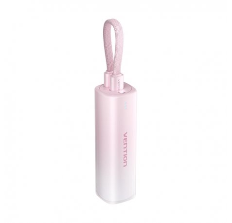 Vention PowerBank 5000mAh - USB-C, Lightning - Carga Rapida 20W - Color Rosa