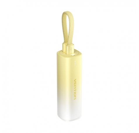 Vention PowerBank 5000mAh - USB-C, Lightning - Carga Rapida 20W - Color Amarillo