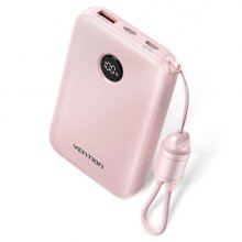 Vention Powerbank de 10000mAh - Potencia de Salida hasta 22.5W - USB-A - USB-C - Pantalla LED - Cable USB-C de 17cm - Apto para Viajes Aereos - Color Rosa Vention Powerbank de 10000mAh - Potencia de Salida hasta 22.5W - USB-A - USB-C - Pantalla LED - Cable USB-C de 17cm - Apto para Viajes Aereos - Color Rosa