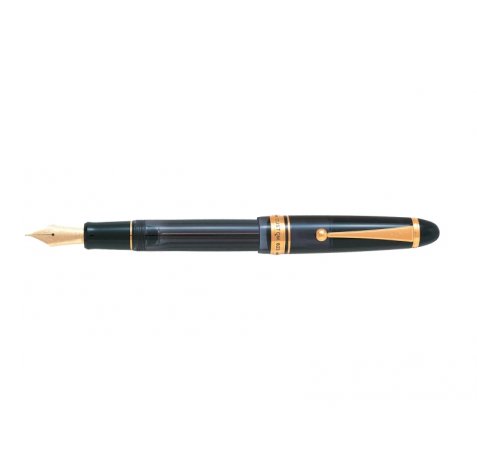 Pilot Custom 823 F Pluma Estilografica - Plumin de Oro de 14K - Cuerpo Negro Transparente - En Estuche de Regalo Individual con un Tintero Pilot