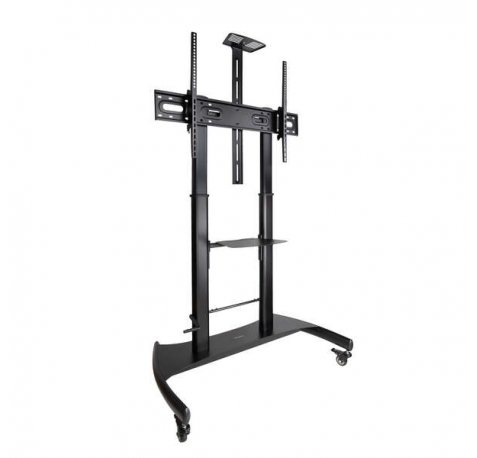 Tooq Ares Soporte de Suelo con Ruedas con Regulacion de Altura para Pantallas 60"-100" - Color Negro
