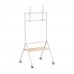 Aisens Soporte de Suelo ECO con Rueda - 1 Bandeja para Pantalla Interactiva/TV 80kg de 37-86 - Color Blanco/Madera