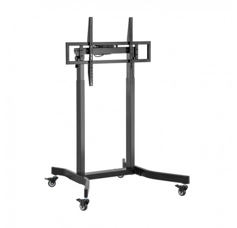 Aisens Soporte de Suelo Motorizado PRO con RuedaS para Monitor/TV 120kg de 55-100 - Color Negro