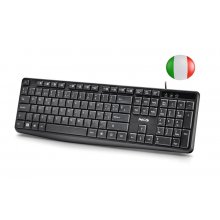 NGS Funky V4 Teclado USB - QWERTY Portugues - 12 Teclas Multimedia - Teclas de Membrana Silenciosas - Inclinacion Ajustable - Cable 1.5m - Color Negro