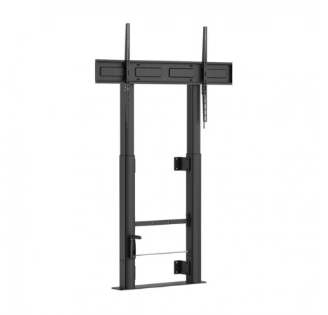 Aisens FWF100E-351  Soporte de Suelo para Pantallas Interactivas/TV de 60 a 100" - Fijacion a la Pared - Peso Max. 120kg - Altura Ajustable con Manivela - Color Negro