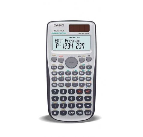 Casio FX-3650PII Calculadora Programable de Sobremesa - Pantalla de 2 Lineas - 279 Funciones - 360 Pasos de Programacion - Alimentacion con Pilas y Solar