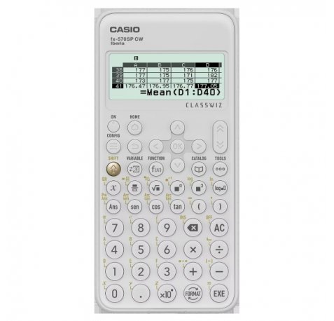 Casio Iberia Classwiz FX-570SP Calculadora Cientifica Pantalla LCD 12 Digitos - 560 Funciones - Tapa Protectora - Color Blanco