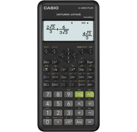 Casio FX-82ES PLUS-2 Calculadora Cientifica Pantalla LCD 12 Digitos - 252 Funciones - FactorizaciÃ³n de Numeros Primos, Numeros Enteros Aleatorios, Combinacion y Permutacion etc... - Tapa Protectora - Software en Ingles - Color Negro