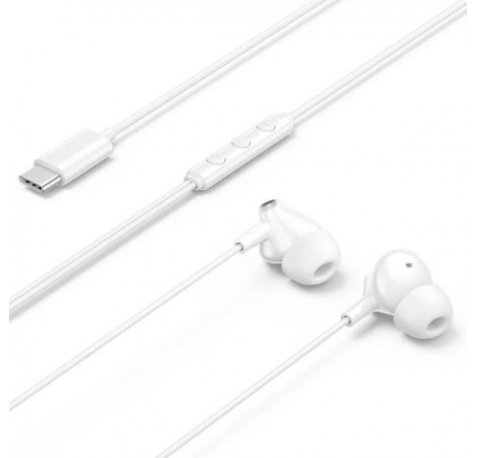 Vention Echo Lite Auriculares Intraurales con Cable de 1.2m - USB-C - Microfono Integrado - Altavoz de 12mm - Color Blanco