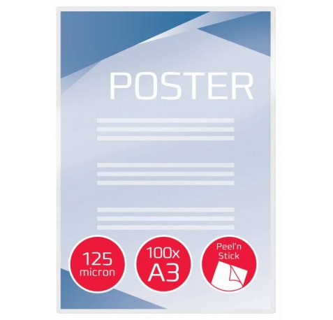 GBC Carteras Plastificacion Autoadhesivas A3 2x125 Micras Brillo (100) Transparente