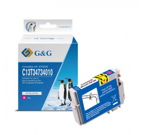 Compatible G&G Epson T3473 / T3463 (34XL) Magenta Cartucho de Tinta Pigmentada C13T34734010 / C13T34634010