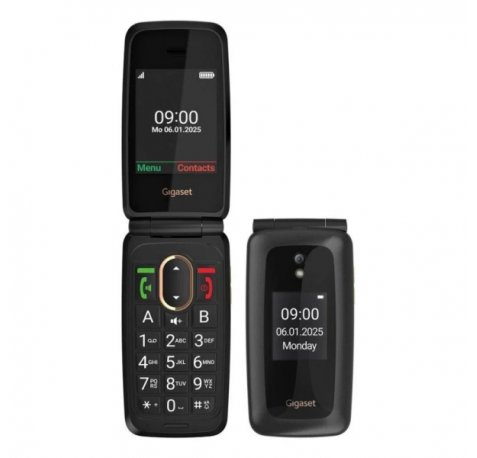 Gigaset GL795 Telefono Movil para Mayores Pantalla 2.8" - 4G - Boton SOS - Base de Carga - Color Negro