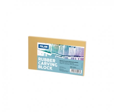 Milan Rubber Carving Block Plancha de Grabado - Caucho Suave - Formato M - 15.5x9x0.7cm - Color Marron
