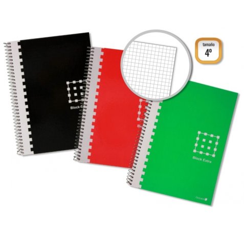 Golden Cuaderno Espiral 4º 80 Hojas 60grs Cuadricula - Margen Remarcado - Tapa Extradura - Colores Surtidos (6 uds)