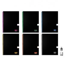 Bismark University Cuaderno Espiral A4 80 Hojas 90grs Cuadricula 5x5 - Hojas Microperforadas - Tapa Negra Resistente Forrada (6 uds)