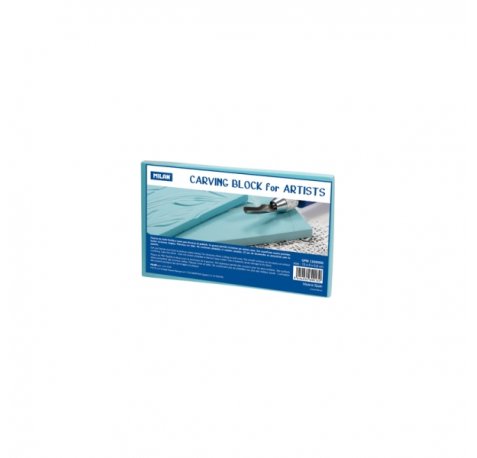 Milan Carving Block Plancha de Grabado - Vinilo Flexible - Formato M - 15x9x0.6cm - Color Azul