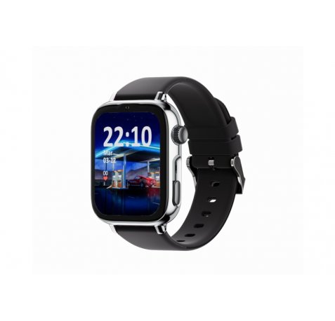Savefamily Reloj Inteligente Smartwatch Infantil SaveWatch Plus 2 - Pantalla Amoled - Carcasa Plateada - Correa Silicona Negra