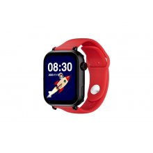 Savefamily Reloj Inteligente Infantil SaveWatch Plus con GPS y Llamada - IP67 - Boton SOS - Carcasa Negra - Correa Silicona Roja