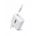 Urban Factory Cyclee Cargador de Pared USB-C GaN de 65W - Diseño Ecologico - Cable USB-C/USB-C de 2m - Color Blanco