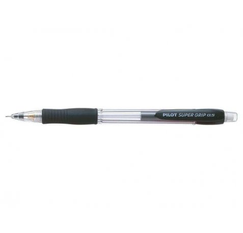 Pilot Portaminas SuperGrip H-185 - Trazo 0.5mm - Mina HB - Cuerpo Negro (12 uds)