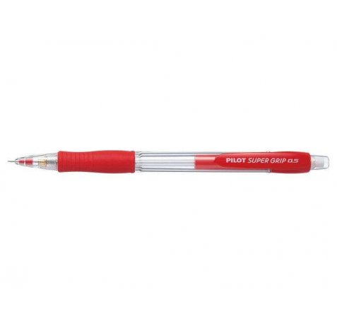 Pilot Portaminas SuperGrip H-185 - Trazo 0.5mm - Mina HB - Cuerpo Rojo (12 uds)