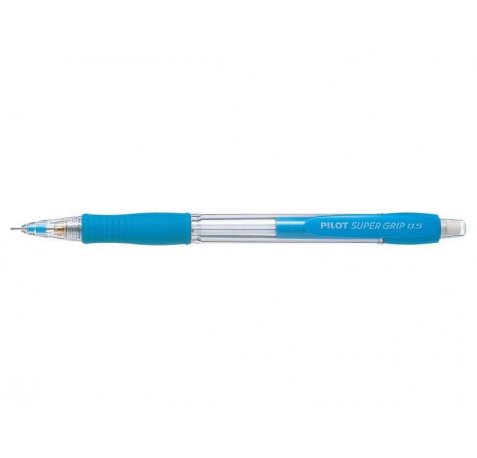 Pilot Portaminas SuperGrip H-185 - Trazo 0.5mm - Mina HB - Cuerpo Azul Claro (12 uds)