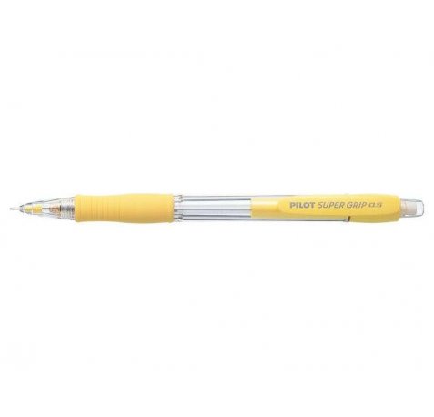 Pilot Portaminas SuperGrip H-185 - Trazo 0.5mm - Mina HB - Cuerpo Amarillo (12 uds)