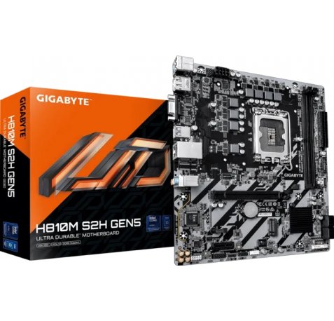 Gigabyte H810M S2H GEN5 Placa Base Intel 1851 2x DDR5 - M.2, SATA, PCIe4.0 - HDMI, DisplayPort, VGA, RJ-45, USB 3.2 - MicroATX