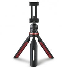 Hama Solid Tripode Mini para Smartphone y Camara - Peso Max 270g - Plegable - Altura Ajustable hasta 19cm - Plastico - Cabezal de Bola 3D - Color Negro
