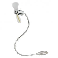 Hama Ventilador USB - Visualizacion Temperatura - Longitud 30cm - Flexible - Color Plata