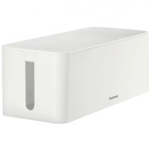 Hama Maxi Caja para Regletas y Cables - Facil Organizacion y Limpieza - Proteccion Infantil y de Mascotas - Diametro Maximo del Cable 20mm - 40x15.6x13.5cm - Color Blanco
