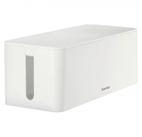 Hama Maxi Caja para Regletas y Cables - Facil Organizacion y Limpieza - Proteccion Infantil y de Mascotas - Diametro Maximo del Cable 20mm - 40x15.6x13.5cm - Color Blanco