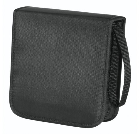 Hama Antistatic Archivador de Nylon para 40 CDs/DVDs - Fundas de Poliester - Proteccion contra Cargas Electrostaticas - 16.4x17x6.1cm - Color Negro