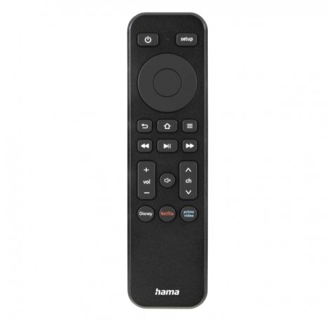Hama Mando a Distancia para TV - Universal - Alcance 10m - Acceso Directo a Plataformas de Streaming - 14x3.8x1.9cm - Color Negro