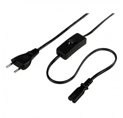 Hama Cable de Alimentacion Acodado CEE7/16 Macho - Hembra C7 - Longitud 2m - Seccion 0.75mm2 - Color Negro
