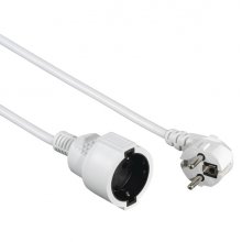 Hama Â Cable de Alimentacion Alargador Acodado - Potencia Maxima 3680W - Longitud 3m - Seccion 1.5mm2 - Schuko CEE7 - Color Blanco