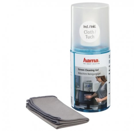 Hama Limpiador de Pantallas - Capacidad 200ml - Bayeta de Microfibra - Color Gris