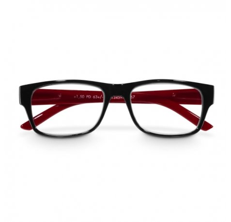 Hama Gafas de Lectura de +1.5 Dioptrias - Montura de Plastico Reciclado - Unisex - Color Negro y Rojo